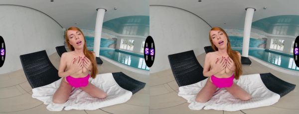 Redhead beauty Holly Molly enjoys solo play by the pool in hd - alphaporno.com on v0d.com