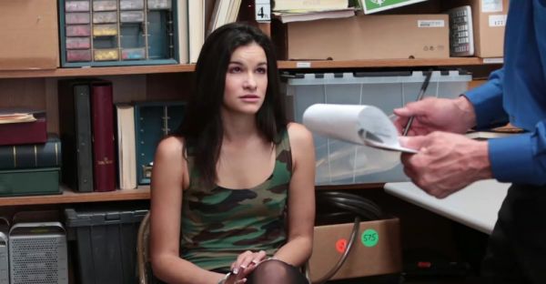 A hot brunette chick is fucking with a stranger on the table - alphaporno.com on v0d.com