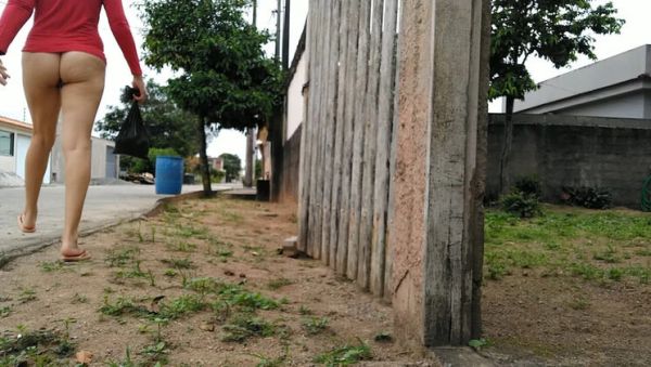 Brazilian Wife Flashes Hairy Pussy Outdoor - No Panties On Street - xxxfiles.com - Brazil - Portugal on v0d.com