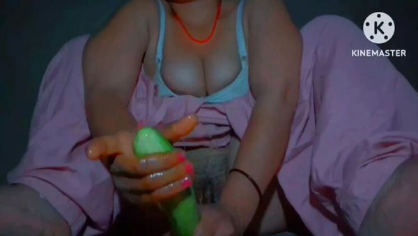 Oiled Cucumber Masturbation - Indian Bhabhi with Big Natural Tits Fucks with Vegetable & Preps for Cock - veryfreeporn.com - India on v0d.com