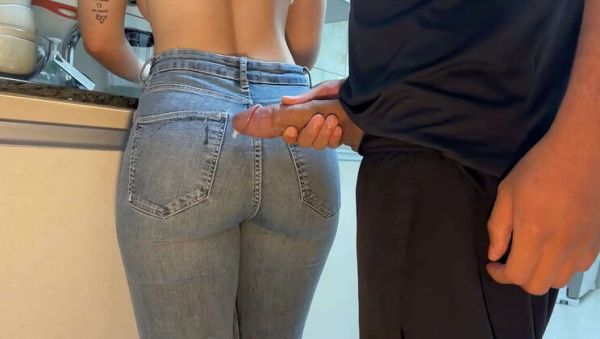 Levi Solen & Secret Latina FREE USE - Cumshot on Maid's Tight Jeans & Big Ass in Kitchen - xxxfiles.com on v0d.com