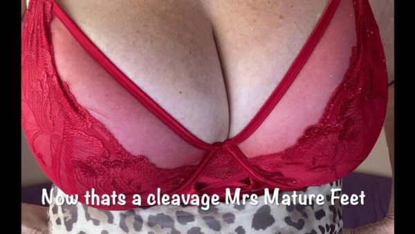 Mature British MILF with Big Natural Tits and Stockings Strips in Red Dress for Friend - Homemade HD Footing - porntry.com - Britain on v0d.com