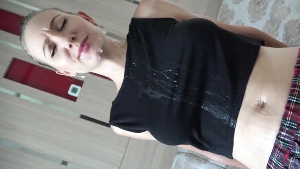 College Uniform Babe Angel The Dreamgirl Gets Facial Spray Blowjob POV - porntry.com - Britain on v0d.com
