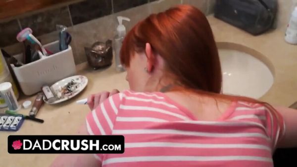 Petite Redhead Stepdaughter Surprised by Stepdad's Cock in Bathroom - Blowjob & Facial - xxxfiles.com - Britain on v0d.com