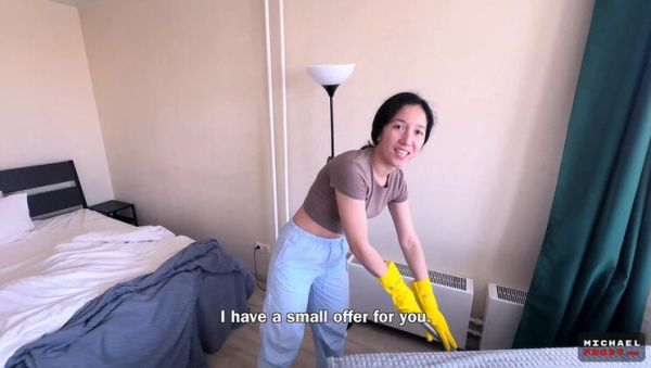 Asian MILF Cleaning Lady Fucks For Money - POV Blowjob & Facial Cumshot - veryfreeporn.com - Russia on v0d.com