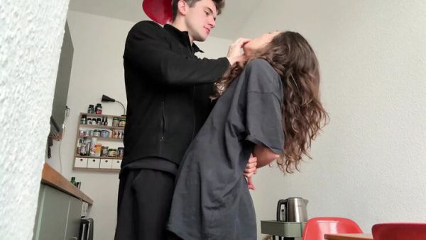 Nia gets dominated by Noah in rough kitchen fuck - amateur doggy style with big ass and cum in mouth - porntry.com - Germany on v0d.com