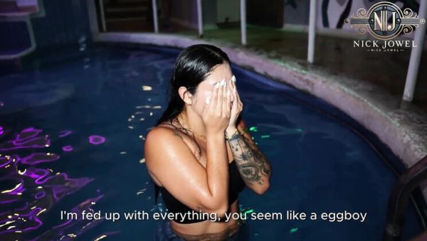 Big Ass Latina Stepbrother's Girlfriend Fuck - Surprise Pool Threesome with Salome Gil & NickJowel - veryfreeporn.com - Spain on v0d.com