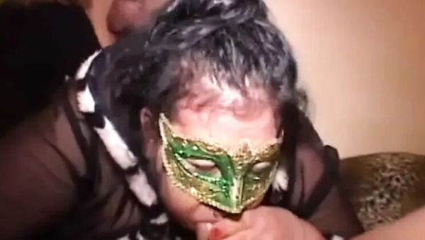 Fat Mature BBW Anal Orgy - Masked Brunette Takes Double Penetration & Cumshot - xxxfiles.com - Italy on v0d.com