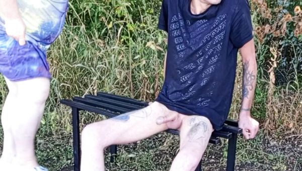 Neighbor MILF sucks my dick on a park bench until I cum - public outdoor sex with big natural tits - xxxfiles.com on v0d.com