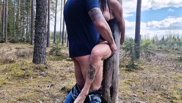 Handcuffed MILF Fucked Hard in Public Forest - Doggy Style & Cumshot - porntry.com - Britain on v0d.com