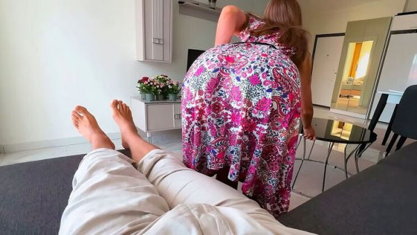 Step Mom Catches Step Son Hard While Cleaning And Helps Him Cum Fast - Wow Love Amateur - porntry.com on v0d.com