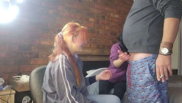 Shy Girls Jerking Off Massive Cock - Double Handjob Threesome FFM - porntry.com on v0d.com