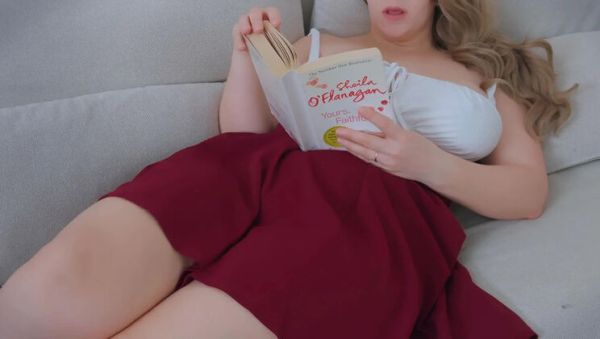 Reading My Book While Playing With My Huge Natural Tits - porntry.com on v0d.com