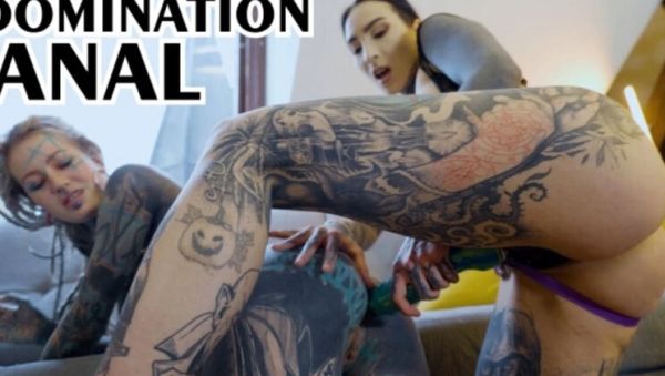 Anal Strap-On Fucking with Tattooed Burlesque Lesbians - Anuskatzz & Lily Lu Hardcore Gaping - porntry.com - Britain on v0d.com