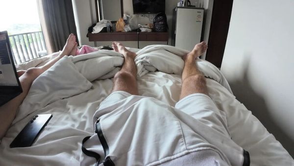 Skinny Girl Can't Resist Huge Dick - Grabs and Sucks It Hard - porntry.com on v0d.com