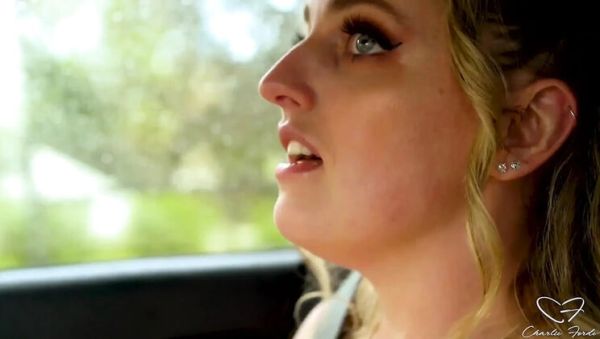 Blonde MILF Charlie Forde Gets Dirty in Backseat Car Interview - No Panties, Tits Out on Rainy Day Drive - xxxfiles.com on v0d.com