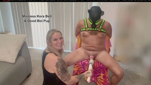 Mistress Kora Teases Locked Sissy with Hitachi Wand - Femdom Chastity Denial MILF - porntry.com - Britain on v0d.com