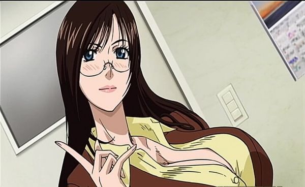 Brunette MILF with big tits and glasses in an office - alphaporno.com on v0d.com