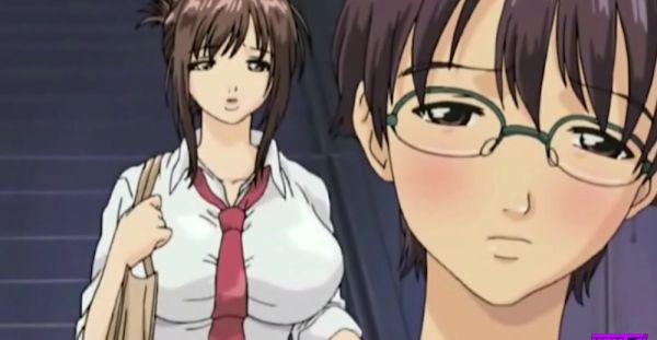 Teacher's big boobs bounce as she fingerbangs her eager student in a steamy hentai scene - alphaporno.com on v0d.com