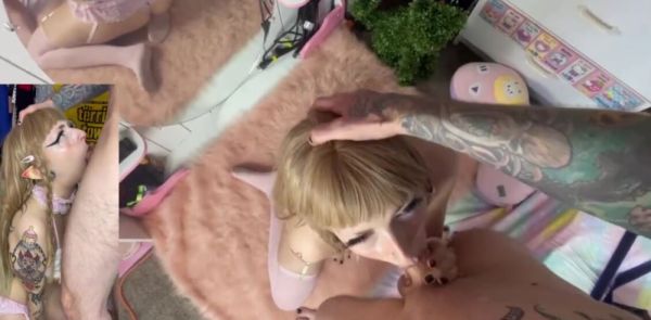 Blonde Elf Slut Gives Sloppy BJ With Huge Cumshot - theyarehuge.com on v0d.com